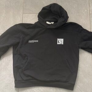 Pangaia Black Hoodie - Choose Love